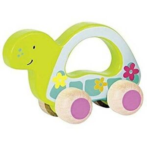 Goki houten grijpspeelgoed schildpad - groen/paars - 13 cm