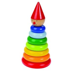 Goki stapeltoren magnetische clown met kleurrijke ringen. Leerzaam speelgoed voor baby en peuter dat motoriek en ontwikkeling stimuleert.