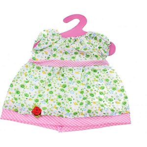 Baby Rose jurkje - Roze/Groen - Bloemetjes - 22 cm - Johntoy