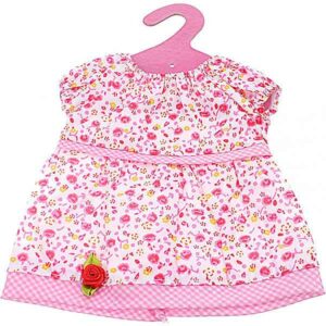Baby Rose jurkje - Roze/Wit - Bloemetjes - 22 cm - Johntoy
