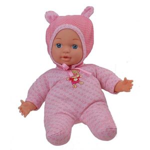 Johntoy Baby Rose zachte pop - roze/beertje - 30 cm