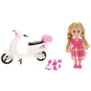 Tienerpop Lily Dolls Mijn Mooie Scooter blond wit van Johntoy