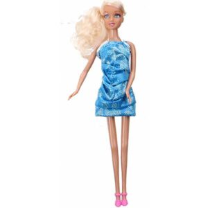 Kids Fun by Jonotoys tienerpop Miriam met hondje - blauw - 30 cm