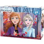 Een leuke puzzel van Elsa & Anna in het bos uit de film van Frozen II. Deze puzzel komt uit de collectie van King.