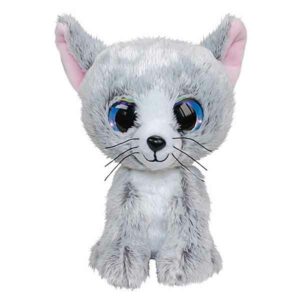 Lumo Stars knuffel Cat Katti - kat grijs/wit/roze - 15 cm