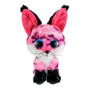 Knuffel Fox Rhubarb - Pluche - Roze/Wit/Zwart - 15 cm - Lumo Stars
