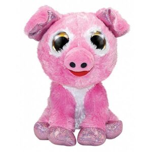 Lumo Stars knuffel Pig Piggy - varken roze/wit - 15 cm