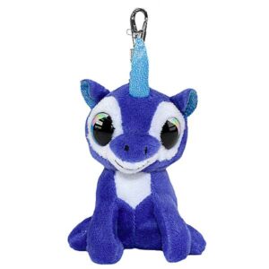 Lumo Stars pluche sleutelhanger Unicorn Velvet - eenhoorn blauw/paars - 8,5 cm