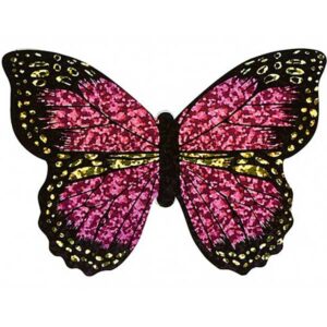 Mini-vlieger met touw Vlinder - Roze/Geel - 10 cm - Moses