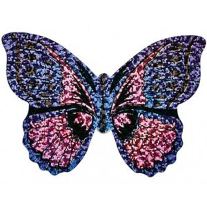 Mini-vlieger met touw Vlinder - Roze/Paars - 10 cm - Moses