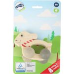 Dit schattige geitje - grijpspeelgoed kan niet alleen worden vastgegrepen maar kan ook rond gerold worden op zijn stabiele wielen. Ludwig het geitje is afgebeeld op dit grijpspeelgoed.