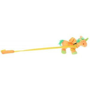Duwstok eenhoorn - Oranje 25 cm - Toi-Toys