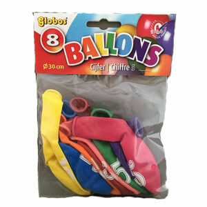 Cijferballonen nr 5 - Multicolor - 30 cm - Globos