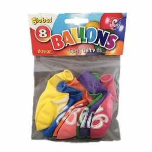 Cijferballonen 16 jaar - Multicolor – 30 cm – Globos