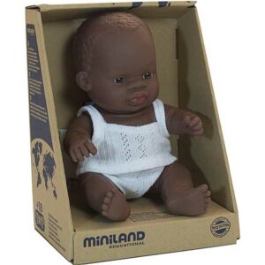 Babypop Afrikaans Meisje - 21 cm - Miniland