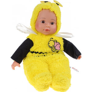 Babypop met dierenpyjama - Bij - Geel/Zwart - 25 cm - Toi-Toys