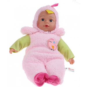Babypop met dierenpyjama - Vogel - Roze/Groen - 25 cm - Toi-Toys