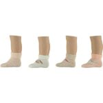 Schattige sokjes voor de voetjes van je baby. Set bestaat uit 1x roze sokjes met hartjes, 1x gebroken wit met hoofd van een hondje, 1x beige met stippen en roze hart & 1x roze met het hoofd van een haasje.