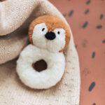 Jollein box hoeslaken caramel met stippen voor boxmatras 75 x 95 cm van jersey katoen