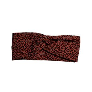 Little Adventure baby twisted Haarband Leopard Stone - luipaardenprint roodbruin/zwart - GOTS