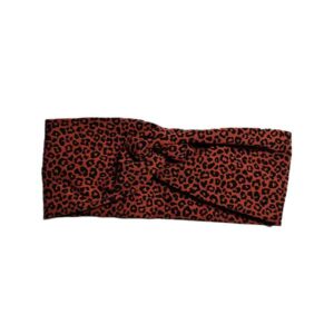 Twisted Haarband - Leopard Stone - Roodbruin/Zwart - Little Adventure - GOTS keurmerk