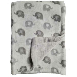 Zomer Deken Pluche Elephant - Olifant/Grijs - 75 x 100 cm - Wiegje - Modern Baby
