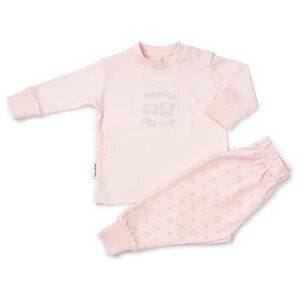 Een leuk roze pyjama met print op het broekje en borduursel op het shirtje, van het merk Frogs and Dogs uit de collectie Happy Dogs & Little Frogs.
