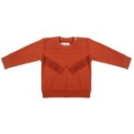 Dit mooie sweater lange mouw Boho Volant Picante met volant in de kleur roestbruin komt uit de collectie van Little Indians. Gemaakt van biologisch katoen.