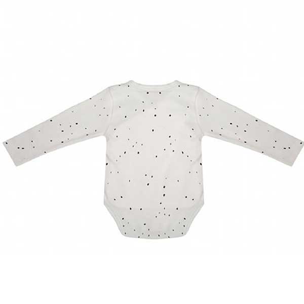 Dit mooie romper met lange mouw Dots Cloud Dancer met leuke stippenprint komt uit de collectie van Little Indians. Het rompertje heeft een overslag.