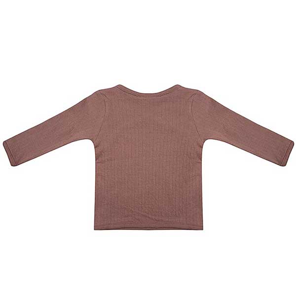Dit mooie shirt lange mouw Burlwood komt uit de collectie van Little Indians. Het shirtje heeft een overslagsluiting. Gemaakt van biologisch katoen.