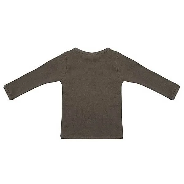 Dit mooie shirt lange mouw Rib Dusty Olive komt uit de collectie van Little Indians. Het shirtje heeft een overslagsluiting. Gemaakt van biologisch katoen.