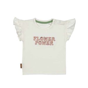 Shirt korte mouw Flower Power - Off White - Frogs and Dogs