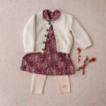 Frogs and Dogs jurkje lange mouw bloemenprint en roodborstjes uit de Little Robin collectie