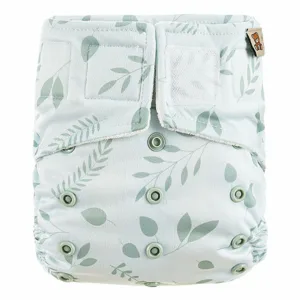 Een makkelijke wasbare dagluier in het design Botanic. Deze luier is te gebruiken vanaf de geboorte tot zindelijkheid. Met verwijderbare booster voor extra absorptie.
