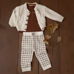 Het geblokte broekje Checks in de kleuren ecru en bruin uit de Wild adventure collectie van Frogs and Dogs. Een stoer broekje met een elastische broeksband.