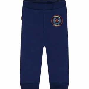 Dit stoere broekje is effen blauw van kleur met een patch. Dit broekkje is gevoerd en komt uit de Handsome Academy collectie van Frogs and Dogs. Zeer geschikt voor koud weer. 