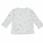 Een schattig zacht blauw shirt met lange mouw Sailor Bay. Op het shirtje heeft een over-all print van meeuwen, zeilboten en vuurtorens. 