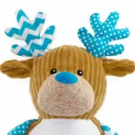 Sensory Dear Cupcake is een heel lief en zacht knuffelhert. Cupcake heeft een corduroy lichaam in de kleur bruin. Één gewei, arm en voet is gemaakt van blauwe stof met witte stippen.