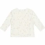Een schattig gebroken wit shirt van zacht katoen met lange mouw van Little Goose. Het shirtje heeft een over-all print van ganzen en vijverplanten.