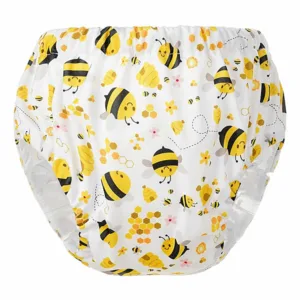 Een leuk trainingsbroekje van HappyBear. Dit witte broekje heeft een leuke print van bijen en bloemen en is zeer geschikt bij het helpen om je kleintje zindelijk te krijgen. Het broekje heeft 1 maat.