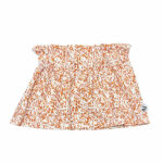 Dit schattige crèmekleurige rokje met een confettiprint in verschillende oranje tinten komt uit de collectie van Feathers. Het rokje heeft een elastische gerimpelde tailleband en een gezoomde onderkant.