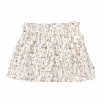 Dit schattige crèmekleurige rokje heeft een print van gedroogde bloemen en komt uit de collectie van Feathers. Het rokje heeft een elastische gerimpelde tailleband en een gezoomde onderkant.