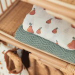 Leuke hydrofiele washandjes van Jollein met perenprint uit de collectie Pear kun je goed gebruiken bij het badderen en zijn ook handig voor onderweg.