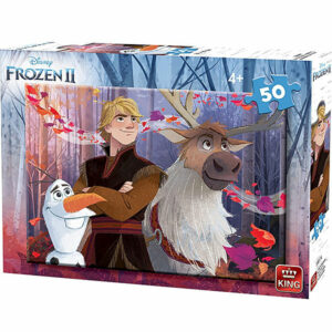 Een leuke puzzel van Olaf, Kristoff & Sven in het bos uit de film van Frozen II. Deze puzzel komt uit de collectie van King.