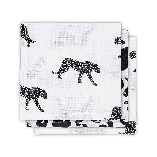 Deze leuke monddoekjes of spuugdoekjes uit de collectie Leopard van Jollein, zijn fijn om te gebruiken bij het voeden van de baby. Ze zijn zacht en nemen makkelijk vocht ook. A2 designs: vlekkenprint & luipaarden.