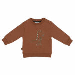 Deze stoere sweater Dinosaur komt uit de collectie Dino Park van Frogs and Dogs. De sweater is bruin van kleur en op de voorkant staat een leuke dino geprint. Op de linkerschouder zitten drukkertjes om het makkelijker aan en uit te trekken over het hoofdje.