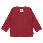 Dit stoere shirt met lange mouw in de kleur rood komt uit de collectie Handsome Academy van Frogs and Dogs. Het shirtje heeft op de voorkant groot het logo van deze lijn staan. Het logo is gemaakt in de kleuren blauw en geel.
