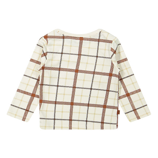 Dit stoer shirtje Checks met lange mouw in de kleur crème met een geblokt motief komt uit de collectie Friends of the Woods van Frogs and Dogs. De blokken zijn in verschillende tinten bruin geprint.