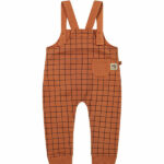 Hier het leuke geblokte tuinbroekje Checks uit de collectie Friends in the Woods van Frogs and Dogs. Het tuinbroekje heeft een leuke print van blokken in het donkerbruin. Aan de voorkant een zak en de bandjes maak je vast met een knoopje.