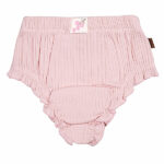 Deze mooie roze bloomer komt uit de Spring Summer Crush collectie van Frogs and Dogs. De bloomer is gemaakt van effen roze rib stof. Aan de bovenkant zit een elastische rand met een sierstrikje. Aan de achterzijde zit op de band het logo van de lijn genaaid.